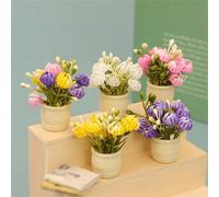 5 pièces/3 pièces/2 pièces/1 pièce Ornements de mini chrysanthèmes en pot de simulation pour maison de poupée, ornements de fleurs de simulation, fleurs décoratives, ornements de fleurs de décoration 