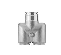 5 pièces 4 6 8 10 12 14 16mm PU coude croix Y Tee Push-In rapide 304 connecteurs pneumatiques en acier inoxydable raccord d'air(PY 16mm)