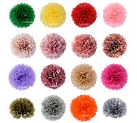 5 pièces 4 6 8 10 12 pouces papier de soie Pom Poms fête de mariage papier pompon fleur pour décoration de mariage pompons anniversaire bébé Roses poussiéreuses