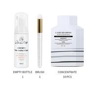 5 Pièces 5ml Mousse Nettoyante Pour Cils Pour Extension De Cils Shampooing Concentré Avec Bouteille Vide-10pcs Blanc Set