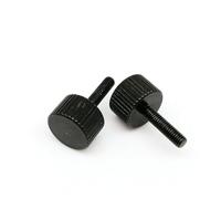 5 pièces 6#-32 M3 M4 noir argent en acier au carbone PC couvercle de boîtier d'ordinateur tête Phillips fendue serrer à la main boulon vis à pouce vis à pouce(Black type B,M3x6mm)