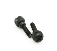 5 pièces 6#-32 M3 M4 noir argent en acier au carbone PC couvercle de boîtier d'ordinateur tête Phillips fendue serrer à la main boulon vis à pouce vis à pouce(Black type C,M4x8mm)