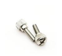 5 pièces 6#-32 M3 M4 noir argent en acier au carbone PC couvercle de boîtier d'ordinateur tête Phillips fendue serrer à la main boulon vis à pouce vis à pouce(Silver type C,M3x8mm)