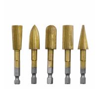 5 Pièces 6.3mm Tige Hexagonale Hss Travail Du Bois Fichier Rotatif Tête De Meulage Électrique Pour La Sculpture Sur Bois Peeling