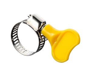 5 pièces 8-44mm réglable jaune poignée en plastique main torsion colliers de serrage vis sans fin conduite en acier inoxydable Clips de tuyau for Tube(16-25)