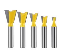 5 Pièces 8mm Fraise à Queue D'aronde Bois, Fraises à Rainurer pour Défonceuse 1/4" 1/2" 3/8" 5/8" 3/4", Fraise a Surfacer en Carbure de Tungstène pour Travaildu Bois Outils de Coupe