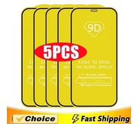 5 pièces 9D verre de protection pour iPhone 14 11 12 13 15 16 Pro Max Mini 7 Plus protecteur d'écran pour iPhone XS MAX X XR verre trempé For iPhone 6 6S