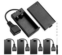 5 Pièces 9V Support de Batterie, KUOQIY Boîtier de Batterie 9V PP3 avec On/Off + Prise Femelle USB, 9V Boîtier de Rangement, pour CCTV, Moteur, Solénoïde, Bande LED, avec Vis et Tournevis