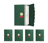 5 pièces A4 Bronzage Pochette de diplôme/certificats Élégantes Enveloppe Présentation de Certificats Trois Volets Couverture de Document Etuis pour Documents Carte d'invitation-314 * 218MM