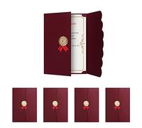 5 pièces A4 Bronzage Pochette de diplôme/certificats Élégantes Enveloppe Présentation de Certificats Trois Volets Couverture de Document Etuis pour Documents Carte d'invitation-314 * 218MM