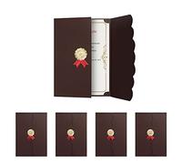 5 pièces A4 Bronzage Pochette de diplôme/certificats Élégantes Enveloppe Présentation de Certificats Trois Volets Couverture de Document Etuis pour Documents Carte d'invitation-314 * 218MM