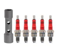 5 pièces A7TC D8TC bougie d'allumage à 3 électrodes de performance bougie d'allumage rouge compatible avec moto ATV Scooter Pit Dirt Bike Quad pour numéro de pièce A7TC D8TC(Type-A7TC)