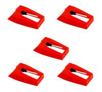 5 Pièces Aiguille Tourne Disque, Tourne Disque Saphir Platine Vinyle Longue Durée Diamant Platine Vinyle pour Tourne Disque en Vinyle (Rouge)