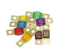 5 pièces ANS Fusible 20A 30A 40A 50A 60A 70A 80A 100A 125A 150A 175A ANL Plaqué Or Goujon Fusibles De Voiture Mini Voiture Stéréo Audio AFS Fusible Câblage de protection (Color : 50a, Size : One Siz