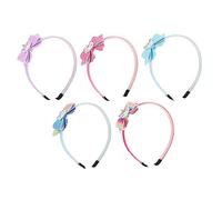 5 Pièces arc bandeau cerceaux tête de licorne arc élastiques à cheveux pour enfants casque cerceaux de cheveux de licorne arc Bandeau licorne Chiffon de poudre d'oignon scintillant BESTonZON