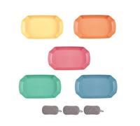 5 Pièces Assiette Plastique Rigide Reutilisable,Assiettes Pour Fruits Gâteaux Salades Desserts Pâtes,Incassable,Carré,Grande Capacité,Passe au Microondes et au Lavevaisselle (Couleur Mixte 2)