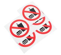 5 Pièces Autocollant D’avertissement Interdiction de Manger, PVC | Surface Résistante aux Rayures, Pose sur Surfaces Lisses et Armoires Plastiques, Usage Entrepôt et Cleanroom