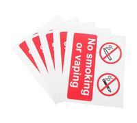 5 Pièces Autocollant Interdit de Fumer Sécurité Papier Rouge | Signalisation Autocollante, Message Clair et Contrasté, pour Hôpitaux et Entrées, Surfaces Vitrées ou Murs Peints