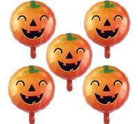 5 Pièces Ballon Citrouille, Ballons Aluminium pour Halloween, Ballons de Fête Hantée, Mascarade, Décoration Maison à Thème Halloween