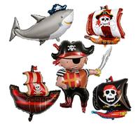 5 Pièces Ballon Pirate, Decoration Anniversaire Pirate | Ballon Bateau Pirates, Ballons Requin, Ballons Alu Pirates, Deco Bateau Enfant Anniversaire