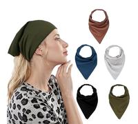 5 Pièces Bandanas Triangulaires pour Femme,Foulard Élastique- Mode Polyvalent,Couleur Unie Foulard Turban Antidérapant, pour Déplacements Quotidiens,Voyages et en Tant,Soin Capillaires(Multicolore)