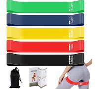 5 Pièces Bande Elastique Musculation, Bande Elastique Fitness Pour Yoga, Pilates, 5 Niveaux De Force Resistance Band Avec Sa[u282]