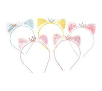 5 Pièces Bandeau à Cheveux Oreilles de Chat Pailleté Pp | Design Sable Mouvant, Léger et Confortable, pour Déguisement et Quotidien Couleur Aléatoire