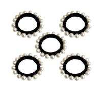 5 pièces bandeau élastique à la mode avec, Large full pearl | Boucle de serviette élastique respirante avec tenue douce pour femmes et filles, différents Types de cheveux
