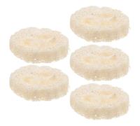 5 Pièces Base de Savonnette en Luffa Naturelle, Sèche Vite, Beige
