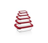 Ensemble de boite de conservation 5 pièces rouge Herzberg HGL763-RED