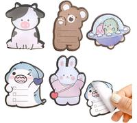 5 Pièces Bloc Note,Sticky Notes,Kawaii Fourniture,Mignon Ensemble De Sticky Notes Autocollantes,Notes Adhésives Animales Pour Sachets De Fête