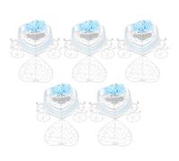5 Pièces Boîtes de Bonbons Mariage Ambiance Halloween, Fer Bleu | Coffret Décoratif de Carrosse Citrouille, pour Mariage et Anniversaire, 40g, Présent D'invité