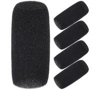 5 Pièces Bonnette Anti-vent en Mousse pour Microphone, Noire | Protection le Vent Bruits de Souffle, pour Enregistrement et Conférence, Poussière et Éclaboussures