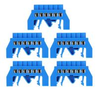 5 Pièces Bornier de Connexion de Fil sur Rail Din, 6 Positions | Trou de Ligne Zéro, Vis de Serrage, pour Fils Neutres et Panneaux Industriels, Câblage Net