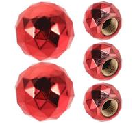 5 Pièces Bouchon de Valve de Pneu Léger Rouge pour Voiture et Vélo | Protège Poussière, Installation Facile, Métal et Caoutchouc, Accessoire pour Roue et Valve