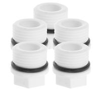 5 Pièces Bouchon D'extrémité Fileté Mâle Ppr Hexagonal 1/2 Blanc | Pp, Installation Simple et Ajustement Serré, pour Tuyaux Ppr et Systèmes de Jardin