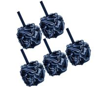 5 Pièces Boules de Souples Noires en PE Boucle, Exfoliation Douce | Structure Double Face, Maille Dense et Séchage Rapide, pour Voyage, Salle de Sport et Dos