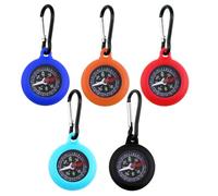 5 Pièces Boussole de Camping Colorée pour Enfants avec Mousqueton, Compas de Randonnée Compact pour Activités Extérieures, Idéale pour Le Camping et Les Urgences