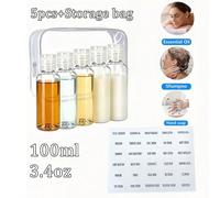 5 pièces Bouteilles de voyage étanches, scellées et étanches pour divers liquides et lotions. 3,4 oz - Rechargeables pour shampooing, après-shampooing, gel douche, etc. - Conception de stockage de liq