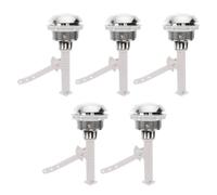 5 Pièces Bouton de Toilette Unique de Remplacement Argenté | Plastique ABS, Structure Simple, Surface Lisse sans Bavures, Pose Rapide, Usage pour Maintenance et Gestion