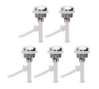 5 Pièces Bouton-poussoir de Toilette en Plastique ABS Argenté | Structure Simple, Surface Lisse sans Bavures, Installation Rapide, pour Réservoirs D’eau et Tiges D’actionnement