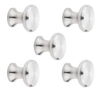 5 pièces Boutons de meuble LEICESTER Ø 20 mm Hauteur 18 mm Acier Inoxydable brossé Poignée de Tiroir Bouton