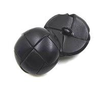 5 pièces boutons recouverts de cuir 15/19/21/23/26mm bouton en cuir noir/marron pour boutons de veste manteaux, Noir, 15mm