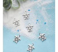 5 pièces Bracelet et collier de bijoux DIY en acier inoxydable avec pendentifs découpés en forme de fleur, tortue, style plage, océan, vacances Taille UniqueAcier inoxydable