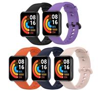 5 Pièces Bracelets Compatible avec Redmi Watch 2 Lite Bracelet de Remplacement Mi Watch 2 Lite Bracelet Silicone pour Hommes Femmes
