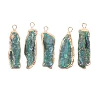 5 Pièces Breloque Baroque Vert, Pendentif Irrégulier | ’eau Douce, Lustre Paon , pour Colliers, Porte-clés et Projets de Perlage