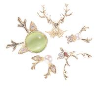 5 Pièces Breloques pour Ongles en Métal, Décorations de Manucure | Ornements en Zircon, Tête de Renne Créative, pour Gel ou Faux Ongles, Fêtes de Fin D’année, Usage Maison, Femmes