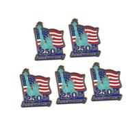 5 Pièces Broche Commémorative du 250e Anniversaire Drapeau | Alliage de Zinc, Style Patriotique Rouge Blanc Bleu, Légère et Portable, pour Fête du 4 Juillet