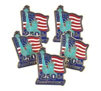5 Pièces Broche Commémorative en Alliage de Zinc | Épinglette Patriotique Rouge Blanche Bleue, Légère et Portable, pour Célébration du 4 Juillet et Fête