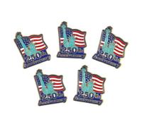 5 Pièces Broche Commémorative Patriotique 2026, Alliage de Zinc | Emblème Rouge Blanc Bleu, Légère et Portable, pour Fête du 4 Juillet et Célébration